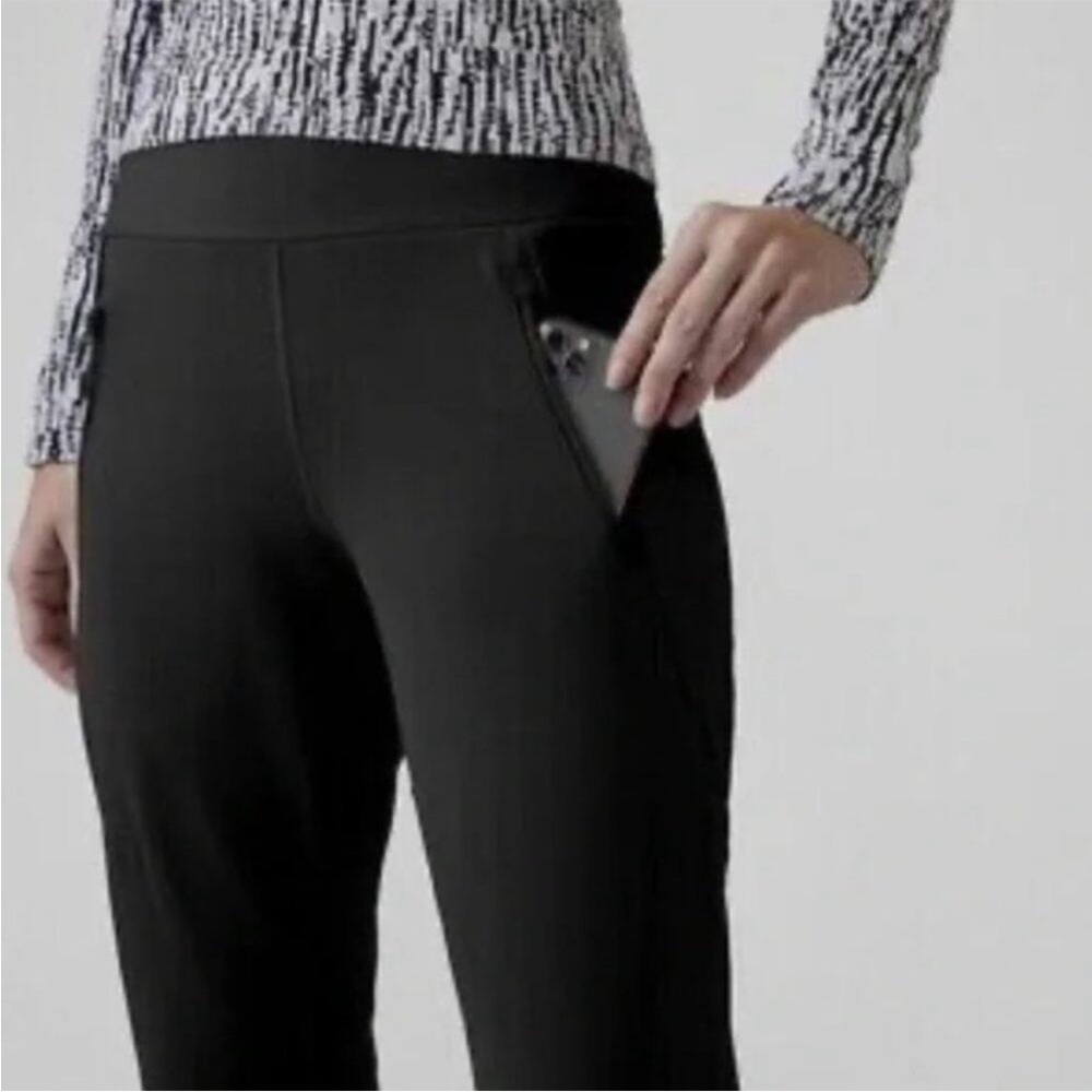 NWT Athleta | Peak Hybrid Fleece Flare Pants | Black | Size MP - Picture 3 of 16